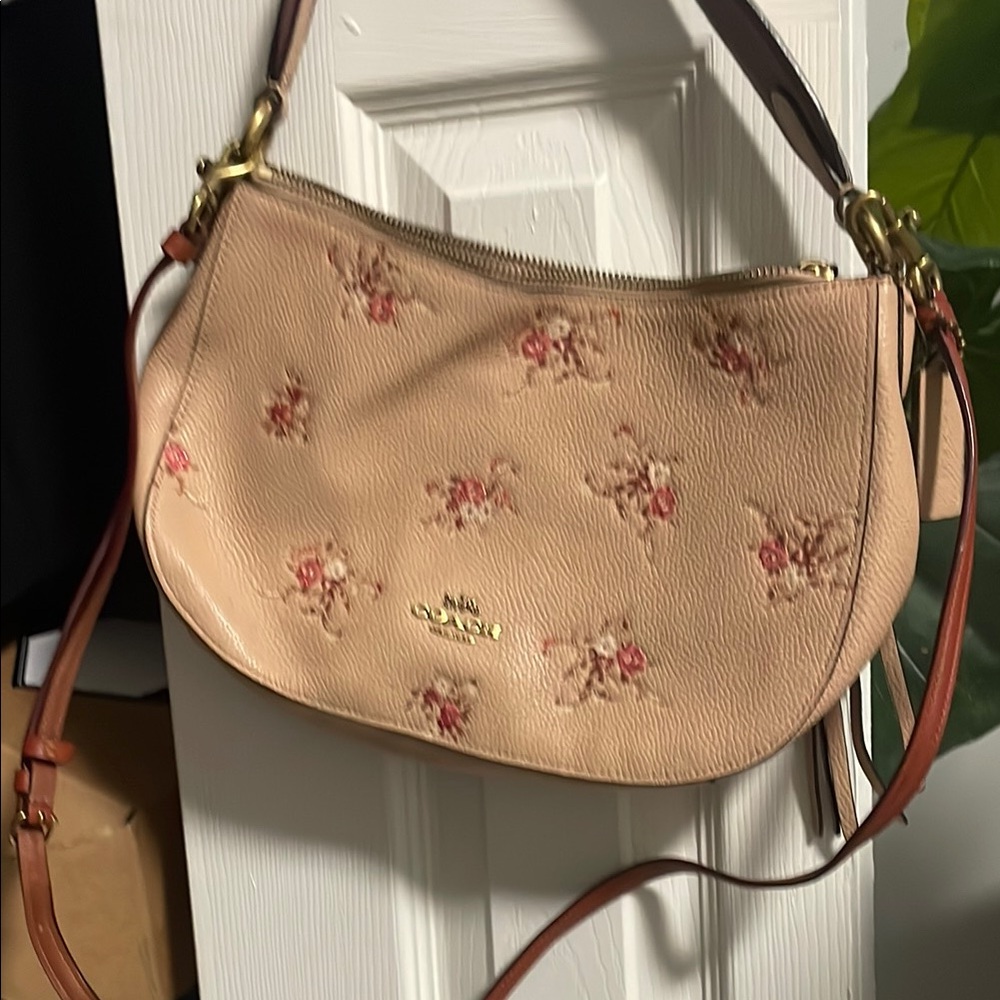 Coach Floral Beige Crossbody Bag